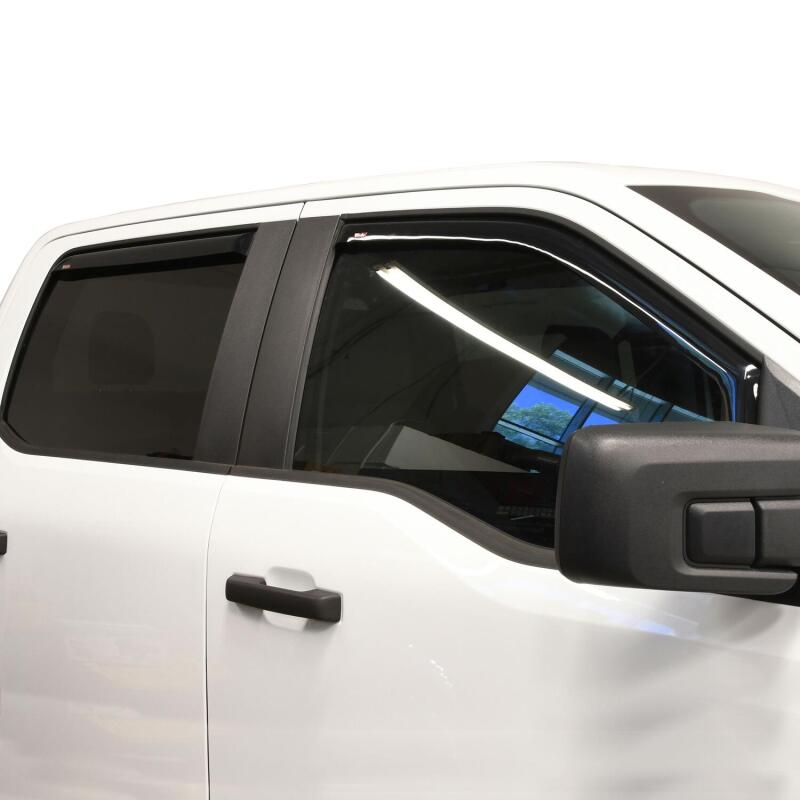 Westin 2015-2018 Ford F-150 SuperCrew Wade In-Channel Wind Deflector 4pc - Smoke Wind Deflectors Westin