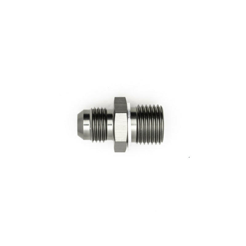 DeatschWerks 6AN Male Flare to M16 X 1.5 Male Metric Adapter (Incl. Crush Washer) - Titanium Fittings DeatschWerks