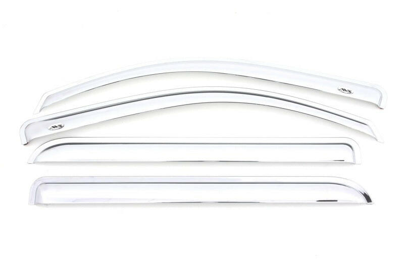 AVS 15-18 Chevy Silverado 2500 Crew Cab Ventvisor Front & Rear Window Deflectors 4pc - Chrome Wind Deflectors AVS