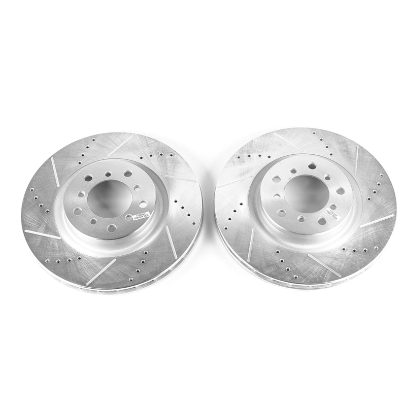 Power Stop 01-06 BMW M3 Front Evolution Drilled & Slotted Rotors - Pair Brake Rotors - Slot & Drilled PowerStop