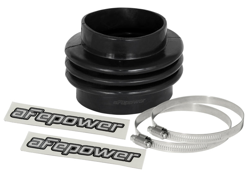 aFe Magnum FORCE Intake Coupling Kit (3-1/2 IN ID to 4 IN ID x3-1/2 IN L) Straight Bellow- Black Air Intake Components aFe