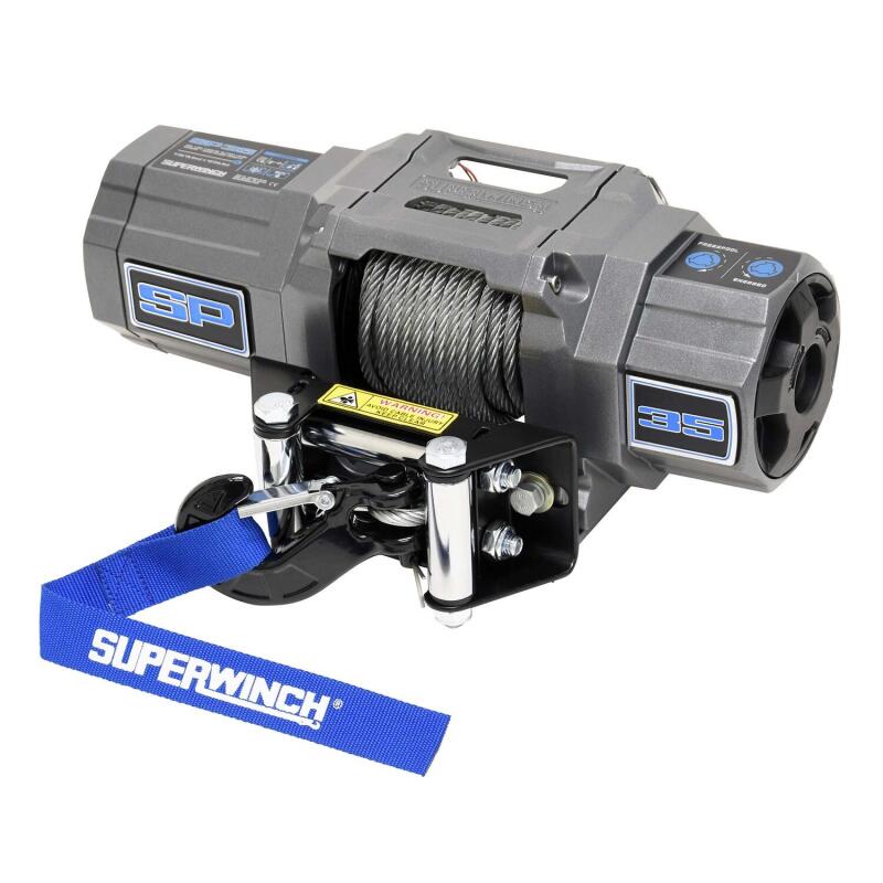 Superwinch 3500 LBS 12V DC 7/32in x 40ft Steel Rope Roller Fairlead SP 35 Winch Winches Superwinch
