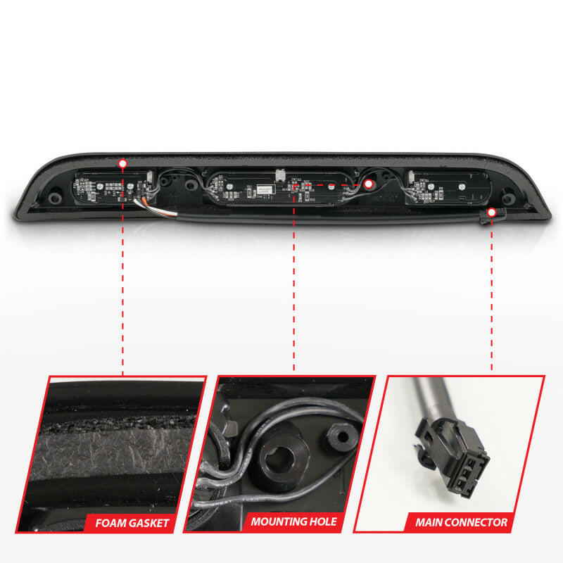 ANZO 15-20 Ford F-150 - F-450 LED Third Brake Light - Black Housing/Smoke Lens Lights Corner ANZO