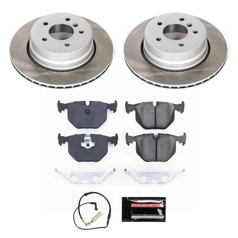 Power Stop 2008 BMW 535xi Rear Semi-Coated Rotor Kit Brake Kits - Performance Blank PowerStop