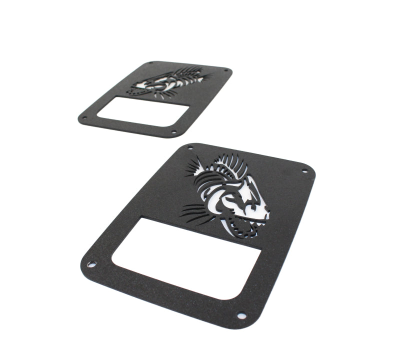 Fishbone Offroad 07-18 Jeep Wrangler JK - Black Textured Powdercoat Tail Light Covers Light Covers and Guards Fishbone Offroad