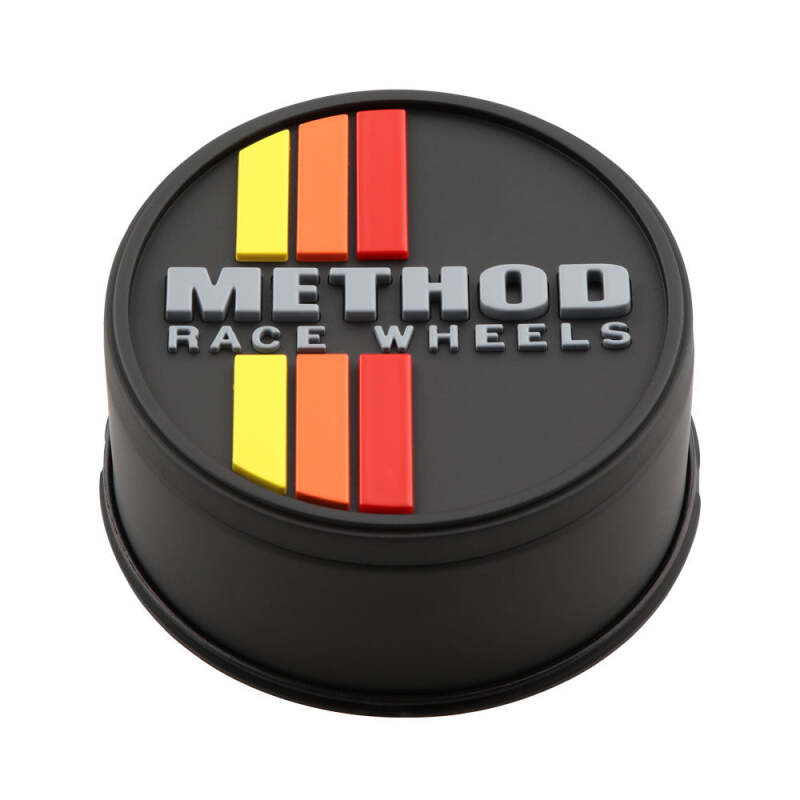 Method Classic YOR Stripes Push Through Cap Black Wheel Center Caps Method Wheels