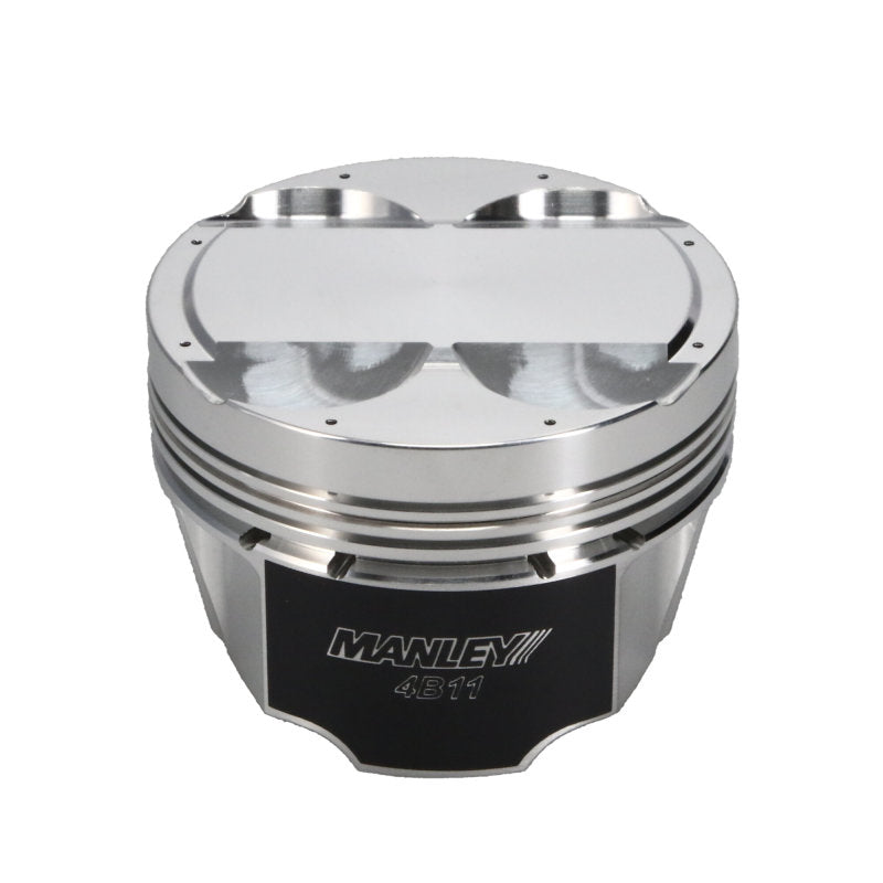 Manley Mitsubishi 4B11 86.5mm Bore 9.0:1 CR -5cc Dish Turbo Tuff Piston Set w/ Rings Piston Sets - Forged - 4cyl Manley Performance