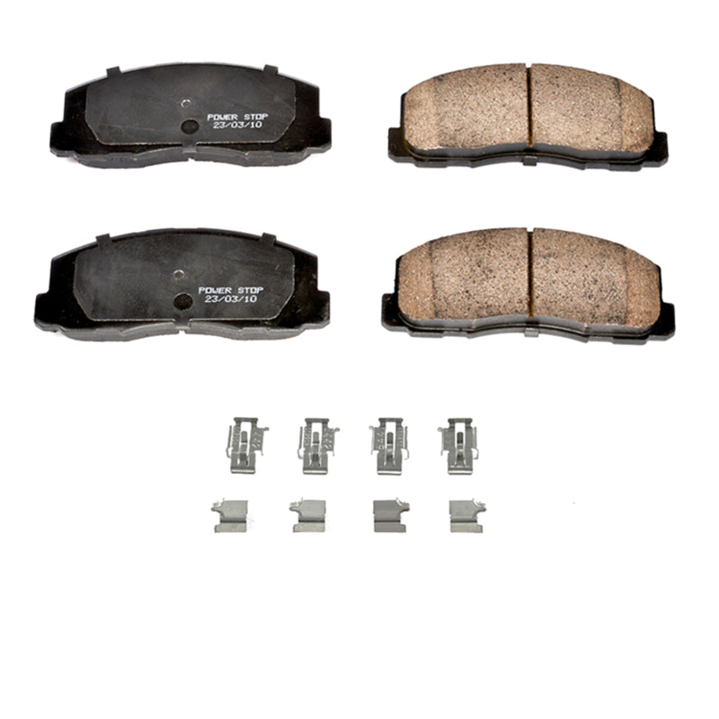 Power Stop 1990 Eagle Talon Front Z17 Evo Ceramic Brake Pad w/Hardware Brake Kits - Performance Blank PowerStop