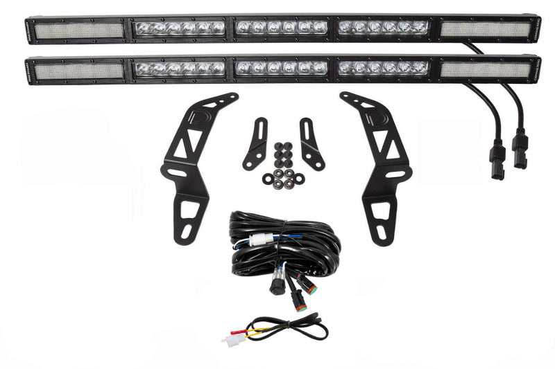Diode Dynamics 18-21 Jeep JL Wrangler/Gladiator SS30 Bumper Bracket Kit - White Combo Dual Light Bars & Cubes Diode Dynamics