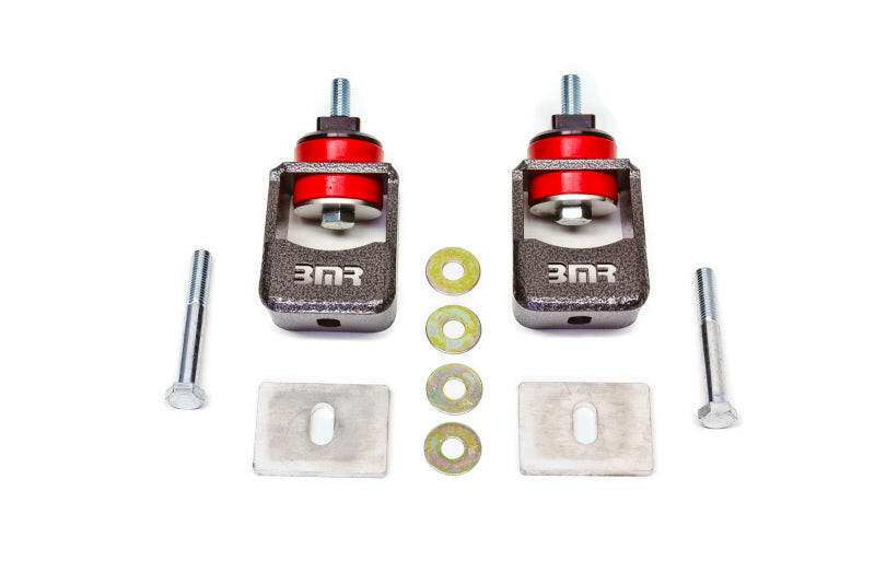 BMR 10-15 5th Gen Camaro Motor Mount Kit (Polyurethane) - Black Hammertone (Spacers Not Included) Engine Mounts BMR Suspension