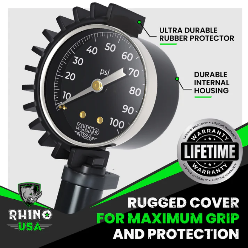 Rhino USA 100 Psi Analog Tire Inflator Gauge Gauges Rhino USA