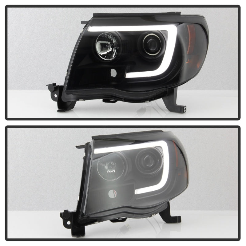 Spyder 05-11 Toyota Tacoma Ver 2 Proj Headlights - Light Bar DRL - Black Smoke PRO-YD-TT05V2-LB-BSM Headlights SPYDER