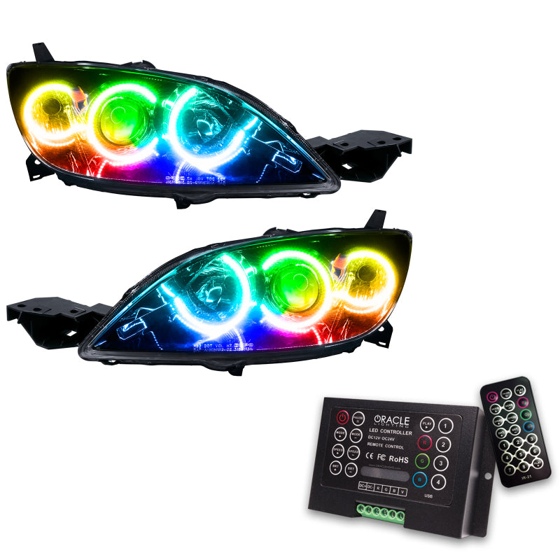 Oracle 04-09 Mazda 3 SMD HL - Hatchback - Halogen Style - ColorSHIFT w/ 2.0 Controller Headlights ORACLE Lighting