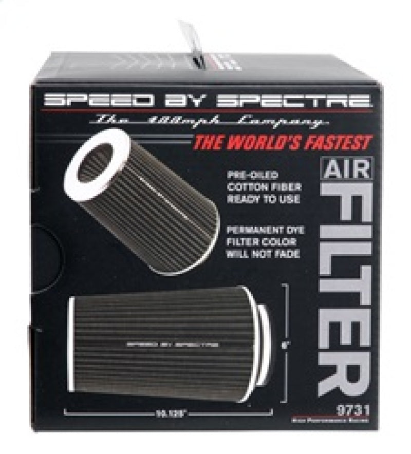 Spectre Adjustable Conical Air Filter 9-1/2in. Tall (Fits 3in. / 3-1/2in. / 4in. Tubes) - Black Air Filters - Universal Fit Spectre