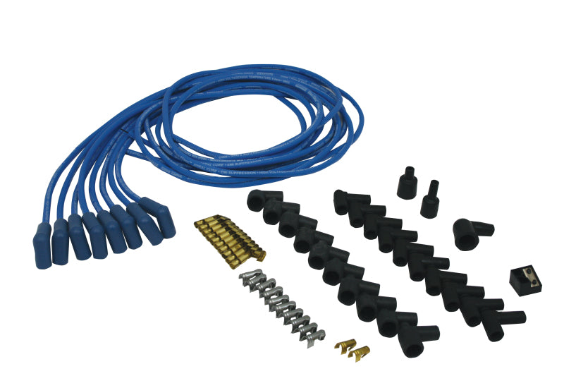 Moroso Universal Ignition Wire Set - Blue Max - Spiral Core - Unsleeved - 90 Degree - Blue Spark Plug Wire Sets Moroso
