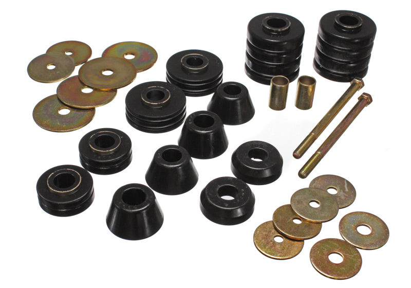 Energy Suspension 67-72 GM 3/4 Ton C-20/C2500 / 1 Ton C-30/C3500 2WD Black Body(cab) Mount Set Bushing Kits Energy Suspension
