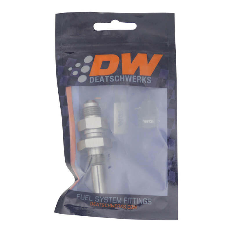 DeatschWerks 6AN Male Flare to Straight 3/8in Single Hose Barb - Anodized DW Titanium Fittings DeatschWerks
