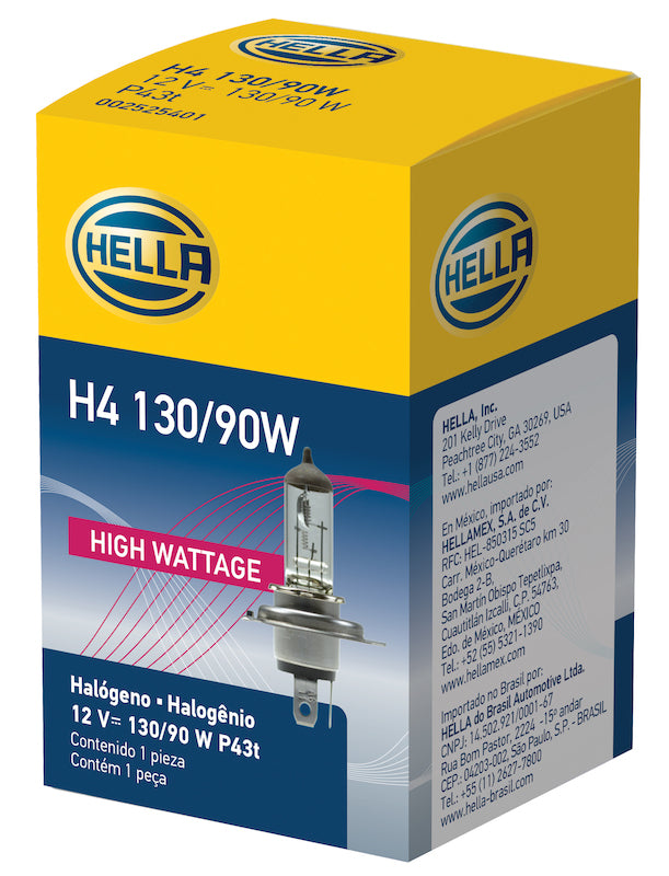 Hella H4 12V 130/90W Halogen Headlight Bulb - Universal Bulbs Hella