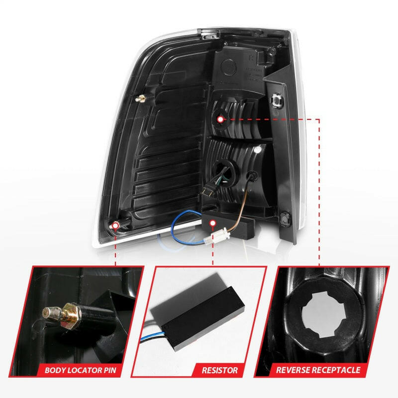 ANZO 07-17 Ford Expedition LED Taillights w/ Light Bar Black Housing Clear Lens Tail Lights ANZO