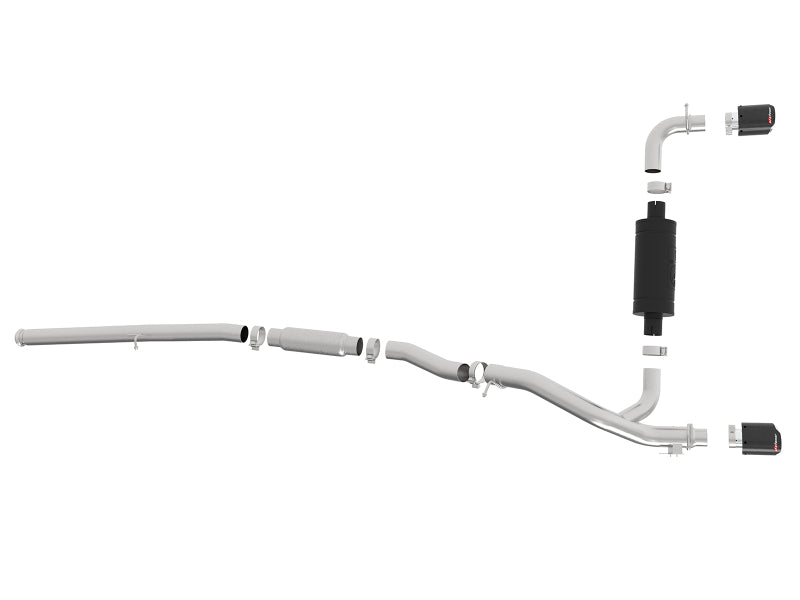 aFe Takeda 3in 304 SS Cat-Back Exhaust System w/ Carbon Fiber Tips 16-18 Ford Focus RS I4-2.3L (t) Catback aFe