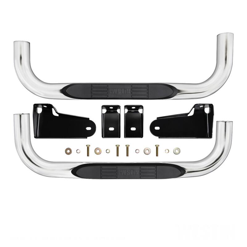 Westin 19-20 Chevy/GMC Silverado/Sierra 1500 Regular Cab E-Series 3 Nerf Step Bars - Stainless Steel Nerf Bars Westin