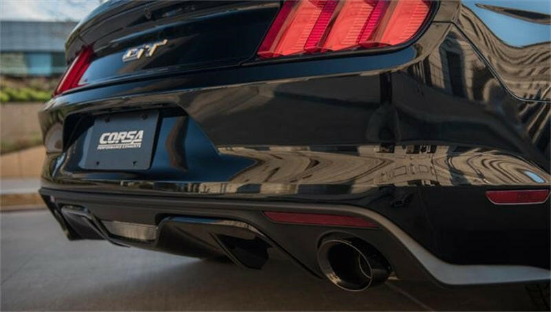Corsa 2015-2017 Ford Mustang GT Convertible 5.0L V8 Black Xtreme Dual Rear Exit Exhaust Catback CORSA Performance
