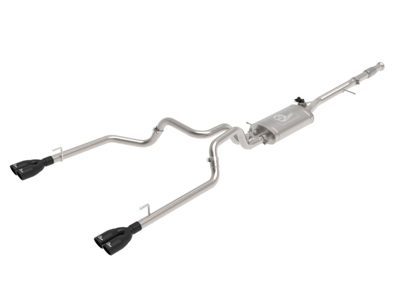 aFe Gemini XV 3in 304 SS Cat-Back Exhaust w/ Cutout 19-21 GM Silverado/Sierra 1500 V8- w/ Black Tips Catback aFe