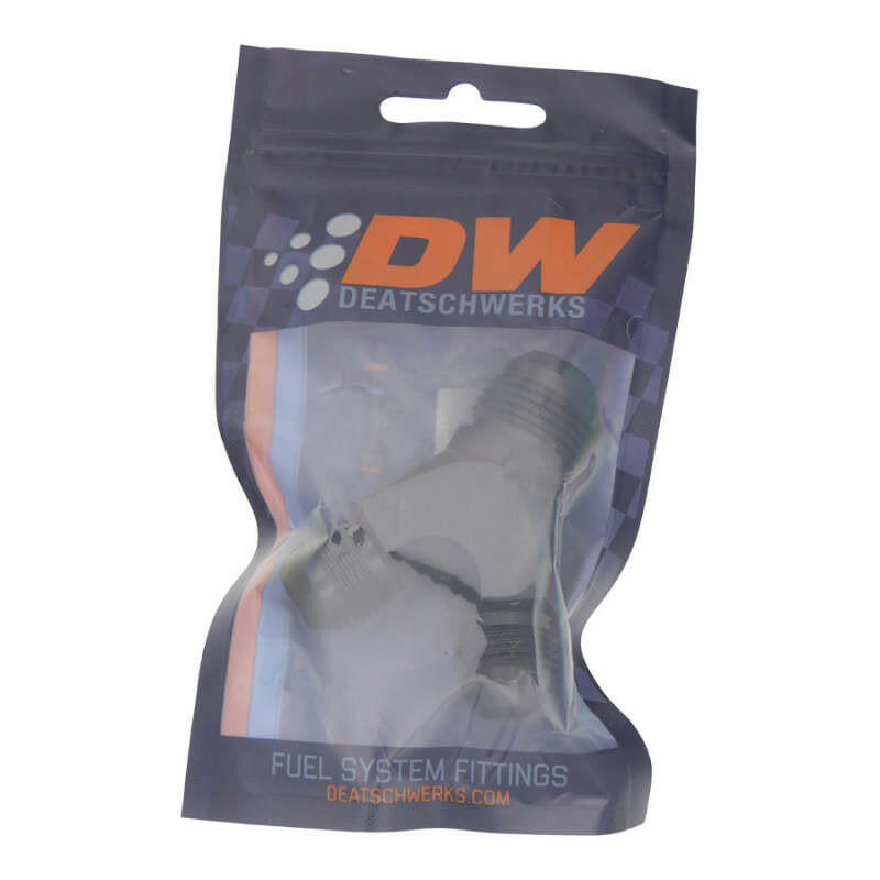 DeatschWerks 8AN Male Flare to 8AN Male Flare to 10AN Male Flare Y Fitting - Anodized Matte Black Distribution Blocks DeatschWerks