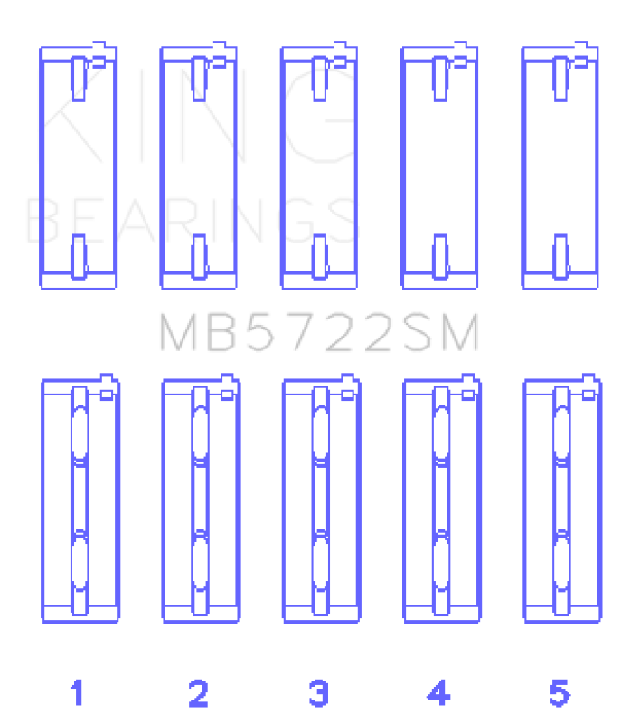 King Engine Bearings Mitsubishi 4B11T Turbo Evo X/2007+ (Size +0.50mm) Main Bearing Set Bearings King Engine Bearings