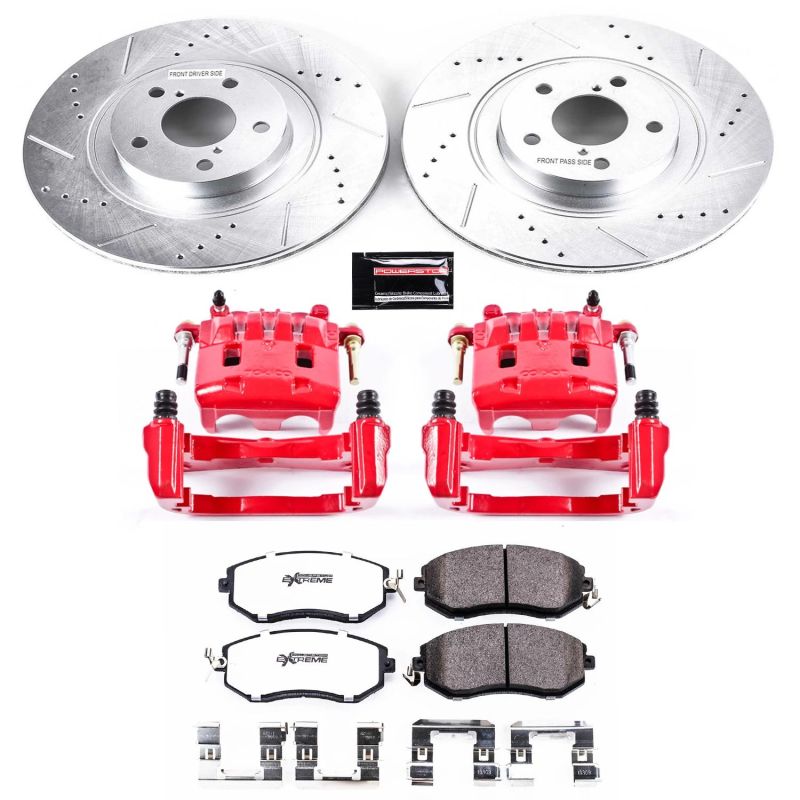 Power Stop 16-17 Subaru Crosstrek Front Z26 Street Warrior Brake Kit w/Calipers Brake Kits - Performance D&S PowerStop