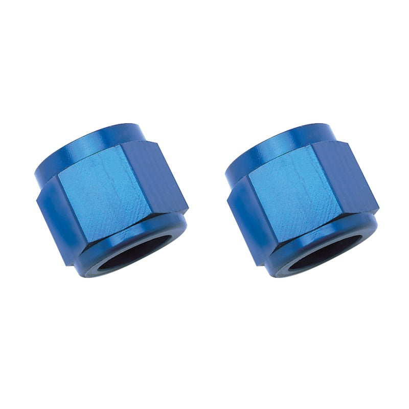 Russell Performance -6 AN Tube Nuts 3/8in dia. (Blue) (2 pcs.) Hardware - Singles Russell