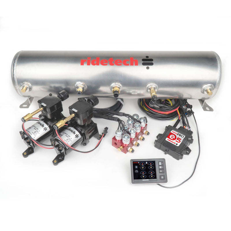 Ridetech RidePro E5 Air Ride Suspension Control System 5 Gallon Dual Compressor 1/4in Valves Air Compressor Systems Ridetech