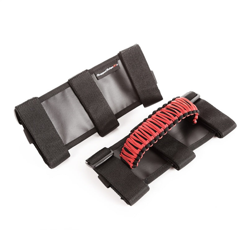 Rugged Ridge Paracord Grab Handles Red/Black Pair Dash & Interior Trim Rugged Ridge