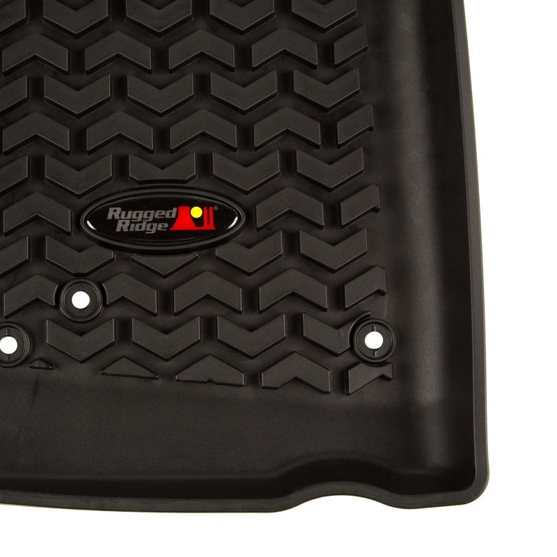 Rugged Ridge Floor Liner Front Black 2007-2018 Jeep Wrangler Unlimited JK 4 Dr Floor Mats - Rubber Rugged Ridge