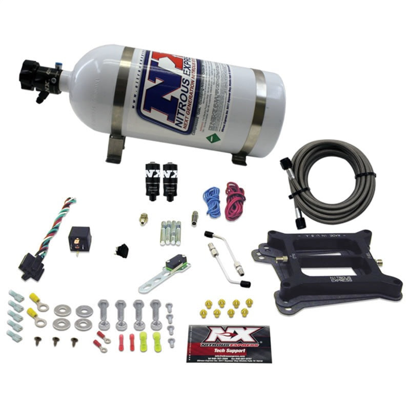Nitrous Express 4150 Hitman Plus 4-BBL Nitrous Kit (50-200HP) w/10lb Bottle Nitrous Systems Nitrous Express