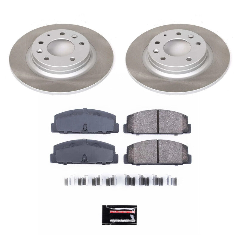 Power Stop 2003 Mazda Protege Rear Semi-Coated Rotor Kit Brake Kits - Performance Blank PowerStop