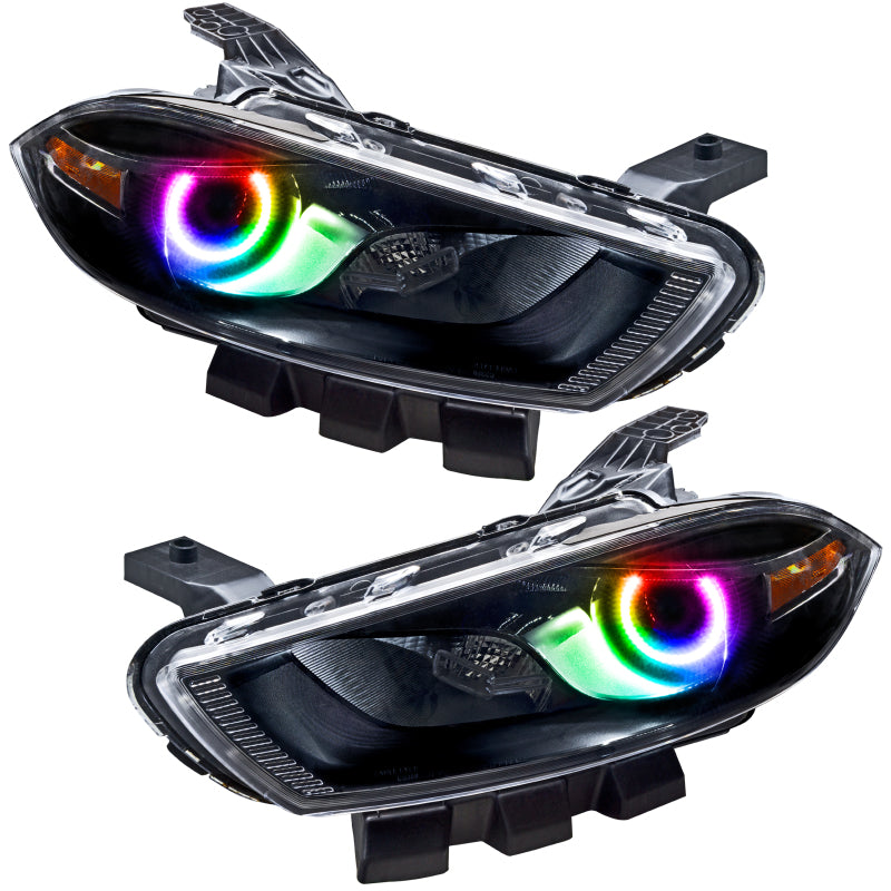 Oracle 13-16 Dodge Dart SMD HL - Black - Halogen - ColorSHIFT w/ 2.0 Controller Headlights ORACLE Lighting