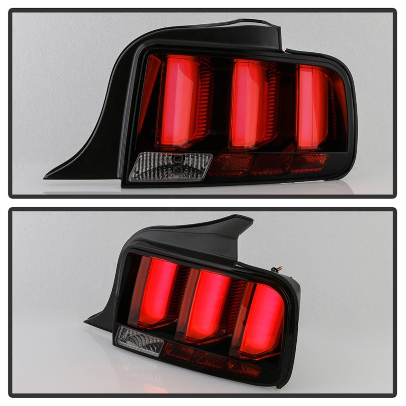 Spyder 05-09 Ford Mustang (Red Light Bar) LED Tail Lights - Smoke ALT-YD-FM05V3-RBLED-SM Tail Lights SPYDER