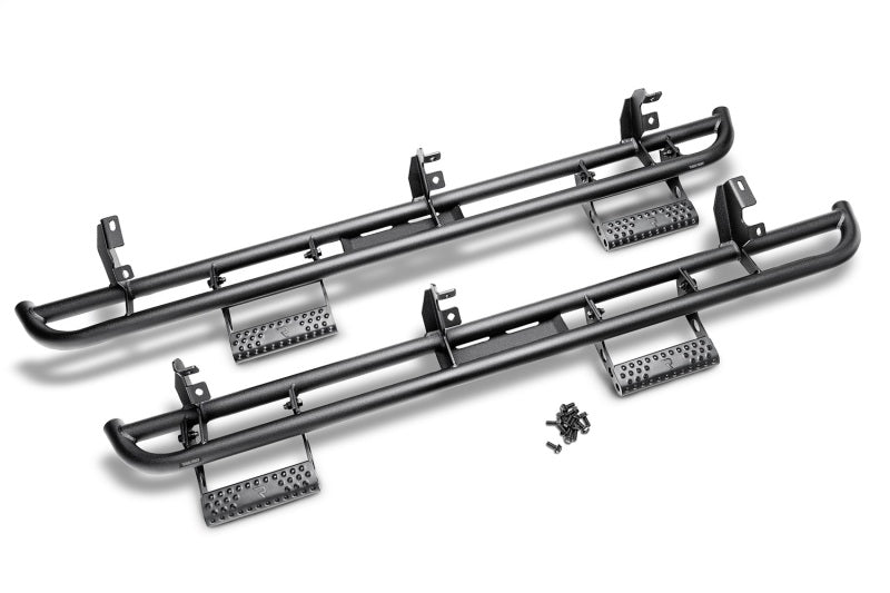 N-Fab RKR Step System 15-17 GMC - Chevy Canyon/Colorado Crew Cab - Tex. Black - 1.75in Body Armor & Rock Rails N-Fab