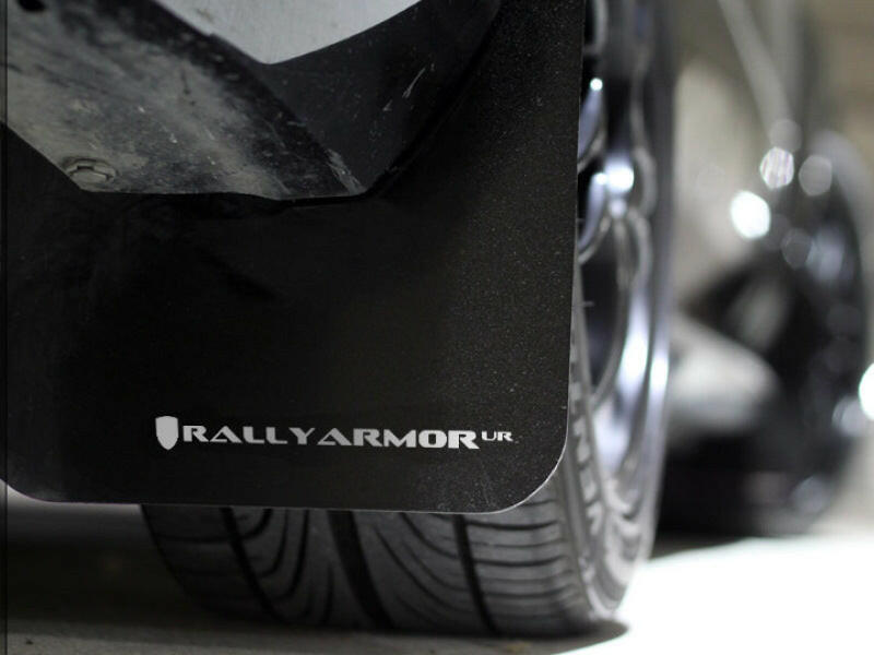 Rally Armor 02-07 Subaru WRX/STI/RS/2.5i (Wagons Req. Mod.) Black UR Mud Flap w/White Logo Mud Flaps Rally Armor