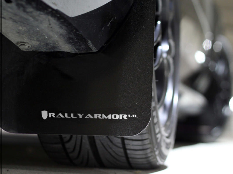 Rally Armor 08-10 Subaru WRX / 08-11 Impreza 2.5i (Hatch/Sedan) Black UR Mud Flap w/White Logo Mud Flaps Rally Armor