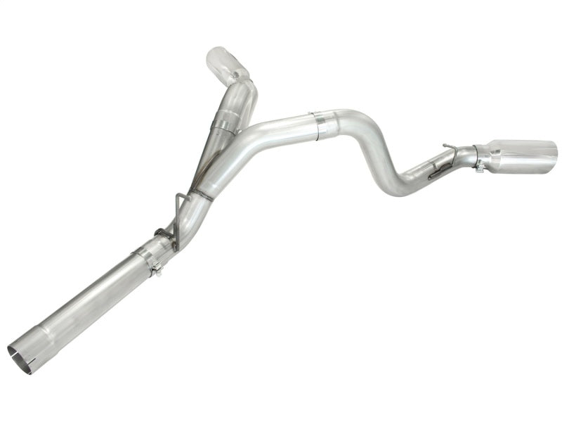 aFe MACHForce XP Exhaust Aluminized Dual Split DPF Back 11-15 GM Diesel Truck V8-6.6L (td) (pol tip) DPF Back aFe