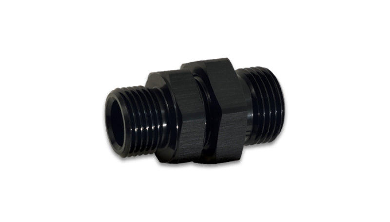 Vibrant -10AN to -8AN ORB Male to Male Union Adapter - Anodized Black Fittings Vibrant