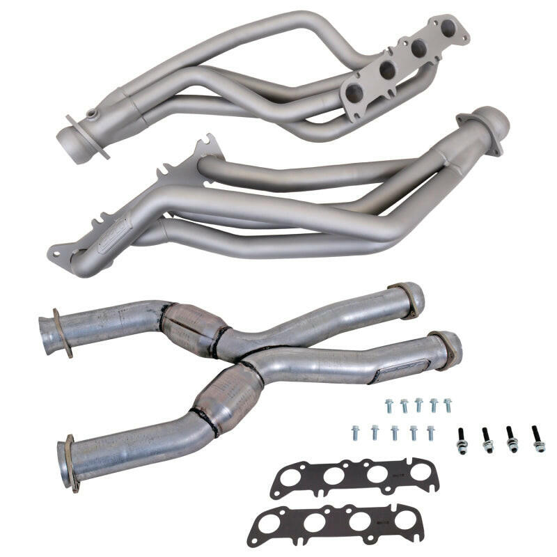 BBK 86-04 Ford Mustang Coyote Swap 1-3/4in Long Tube Headers w/High Flow Catted X-Pipe (Ti Ceramic) Headers & Manifolds BBK