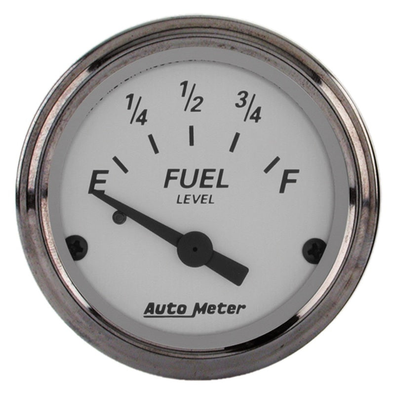 AutoMeter Gauge Fuel Level 2-1/16in. 73 Ohm(e) to 10 Ohm(f) Elec American Platinum Gauges AutoMeter