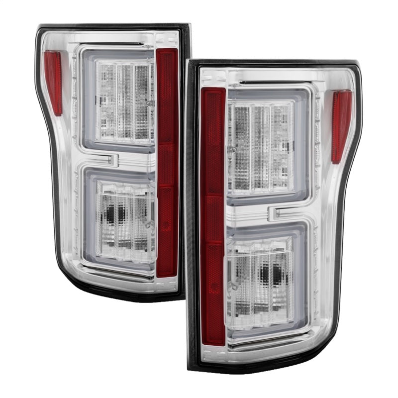 Spyder 18-19 Ford F-150 (W/O Blind Spot Sensor) LED Tail Lights - Chrome (ALT-YD-FF15018-LED-C) Tail Lights SPYDER