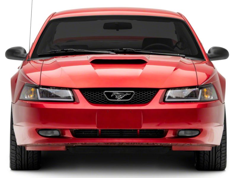 Raxiom 99-04 Ford Mustang Axial Series Headlights w/ Sequential LED Bar- Blk Housing (Clear Lens) Headlights Raxiom