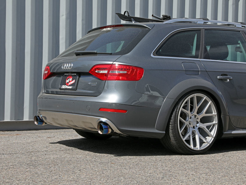 aFe MACH Force-Xp 13-16 Audi Allroad L4 SS Axle-Back Exhaust w/ Blue Flame Tips Axle Back aFe