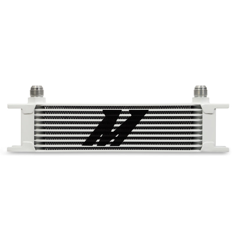 Mishimoto Universal 10 Row Oil Cooler - White Oil Coolers Mishimoto