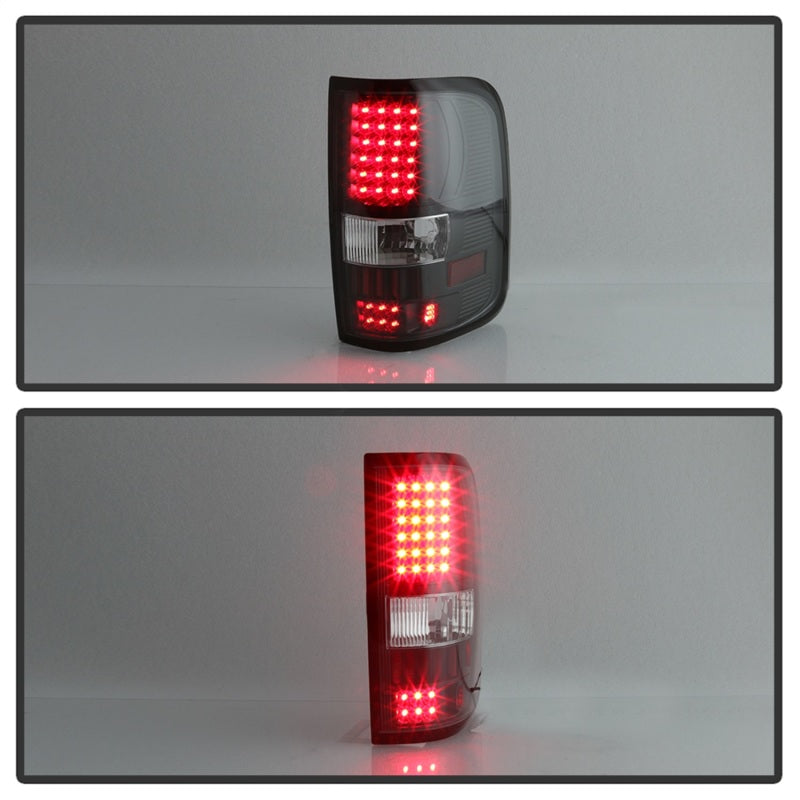 xTune Ford F150 Styleside 04-08 (Not Fit Heritage & SVT) LED Tail Lights Black ALT-ON-FF15004-LED-BK Tail Lights SPYDER